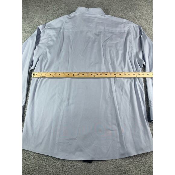 Alfani Shirt Mens 34 - 35 XL Button Down 17 inch Gray Solid Pinpoint Non Iron - Picture 9 of 11